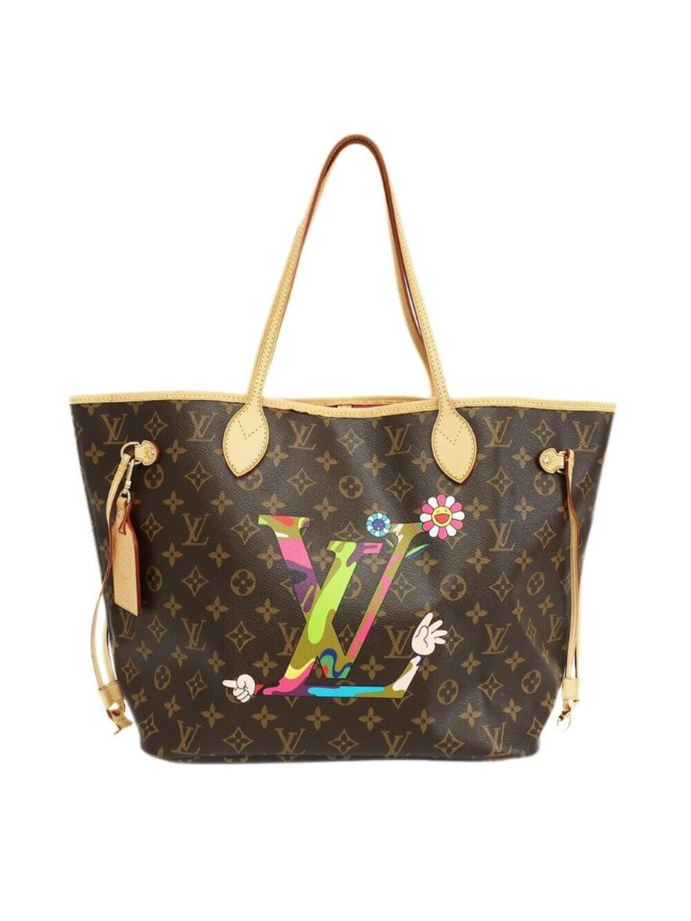 Louis Vuitton Neverfull MM Takashi Murakami Collaboration Tote Bag Monogram